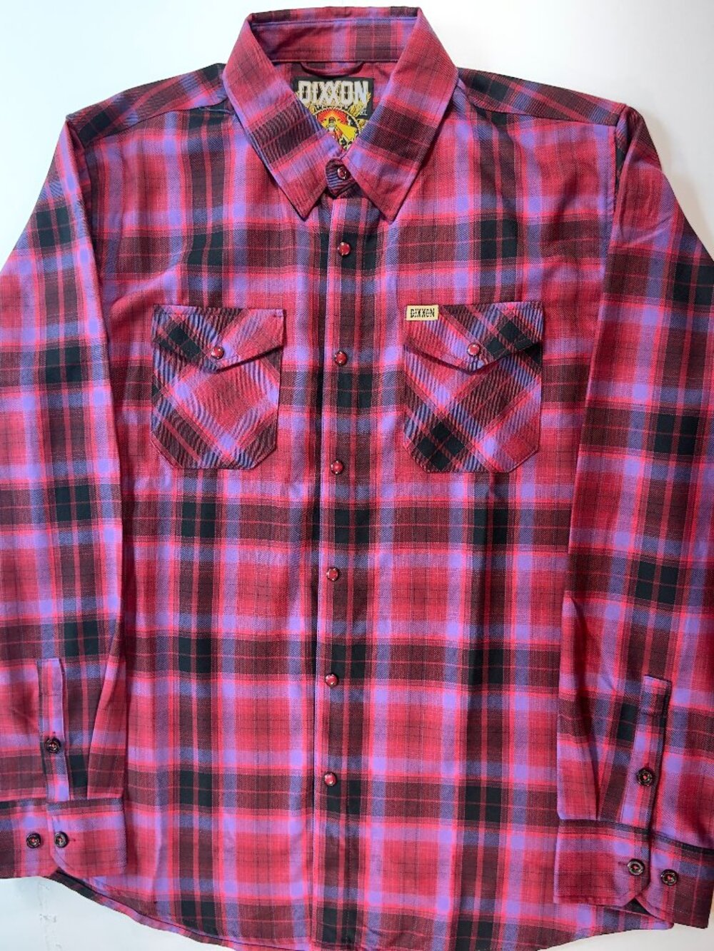 Dixxon Sailors Delight Flannel Shirt Mens XL Purple Plaid Long Sleeve